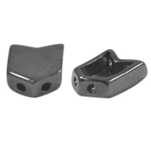 DQ European metal beads duo beads arrow Silver Anthracite (nickel free)