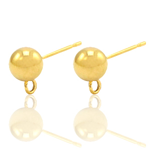 Stainless steel earrings with loop Gold
