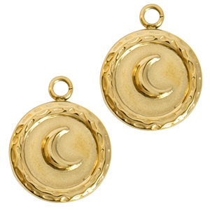 Stainless steel charms moon Gold