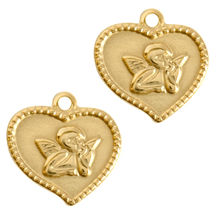 Stainless steel charms heart Gold
