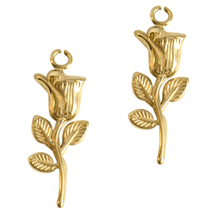 Stainless steel charms tulip Gold