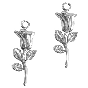 Stainless steel charms tulip Silver