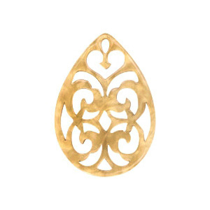 Resin pendants drop baroque 38x27mm Semolina Beige