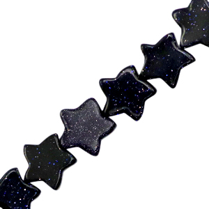 Natural stone beads star glitter Midnight Blue