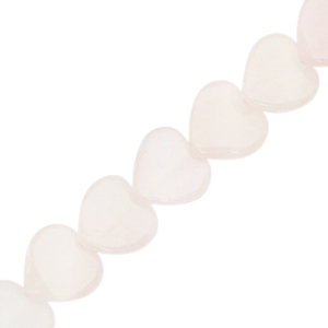Natural stone beads heart Off White Pink