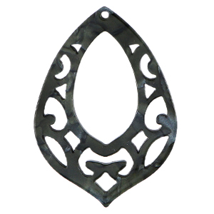 Resin pendants baroque drop Black