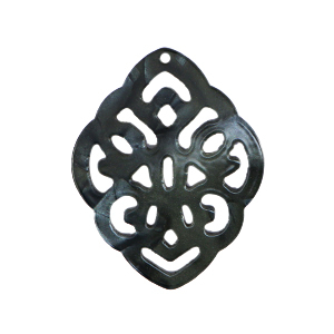 Resin pendants baroque rhombus Black