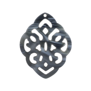 Resin pendants baroque rhombus Jeans Blue