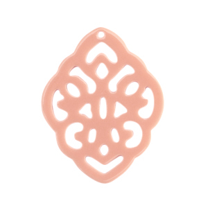 Resin pendants baroque rhombus Vintage Pink