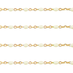 Stainless steel findings belcher chain 1mm Off White-Gold