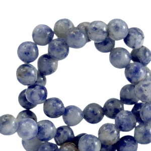 Natural stone beads Sodalite and Microcline 8mm Blue