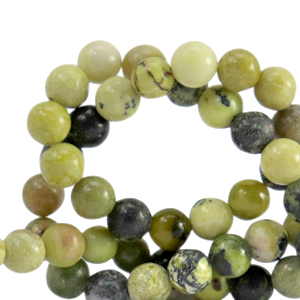 Natural stone beads Serpentine 6mm Mix Green-Anthracite