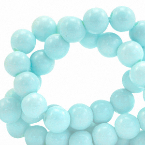 6 mm glass beads opaque Aquamarine Blue