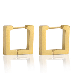 Stainless steel earrings square Gold