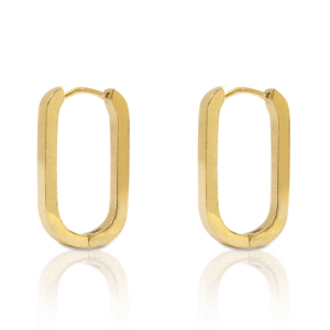 Stainless steel earrings oval Gold