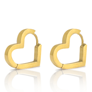 Stainless steel earrings heart Gold