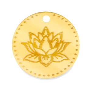 Plexx charms 20mm Birth flower July-Water lily Gold