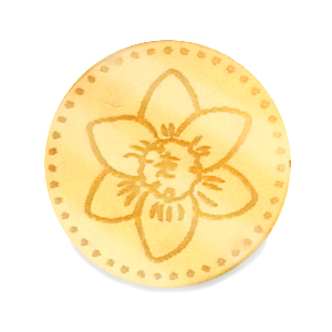 Plexx cabochons 20mm Birth flower December-Narcissus Gold