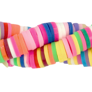 Katsuki beads 6mm Rainbow Neon Yellow Mix