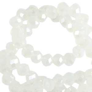 Top faceted beads 8x6mm disc Milky crystal-Pearl Shine Coating
