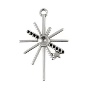 DQ European metal charms star Antique Silver (nickel free)