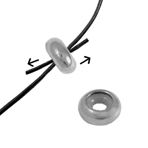 Stainless steel findings smart stopper bead 8x4mm Silver