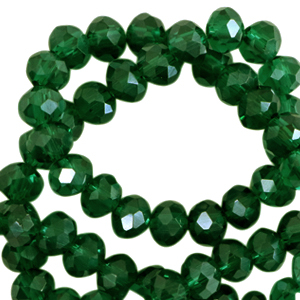 Top faceted beads 6x4mm disc Fairway Green-Pearl Shine Coating