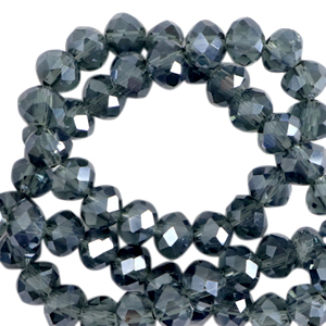 Top faceted beads 4x3mm disc Montana Blue-Pearl Shine Coating