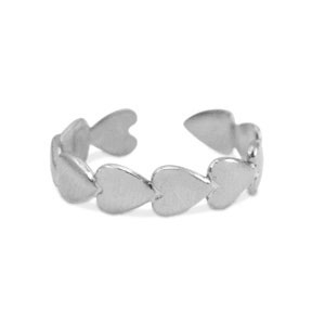 Stainless steel rings heart Silver