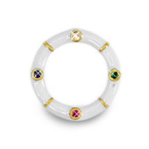 Brass TQ metal charm connector Zirconia Gold-White