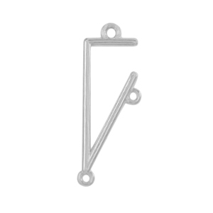 DQ European metal charms connector triangle Antique Silver (nickel free)