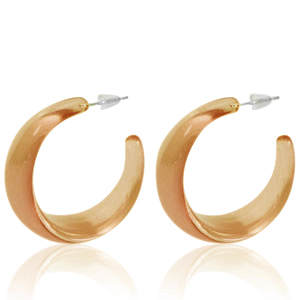 Trendy earrings Creole Tan Brown