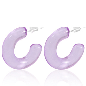 Trendy earrings Creole Lilac Purple