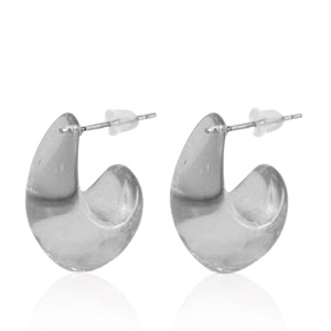 Trendy earrings Creole Grey