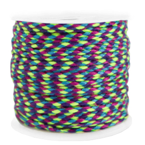 Trendy cord braided 2mm Neon Yellow-Blue