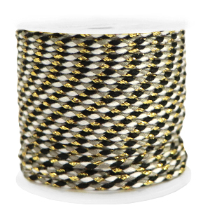 Trendy cord braided 2mm Gold-Black