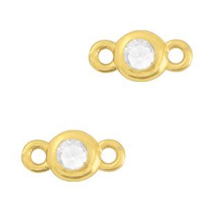 Crystal glass connectors 3mm Crystal-Gold