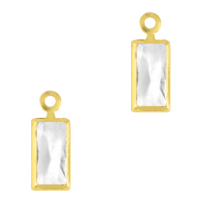 Crystal glass charms rectangle Crystal-Gold