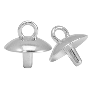 DQ European metal end caps for beads Antique Silver (nickel free)