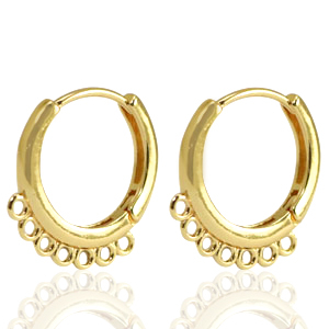 Brass TQ metal earrings creole Gold