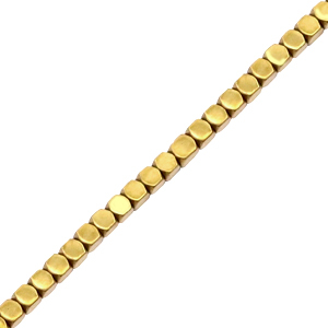 Hematite beads cube 2mm Gold