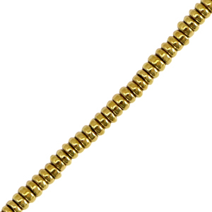 Hematite beads disc Gold
