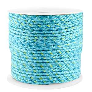 Trendy cord braided 2mm Blue-Yellow