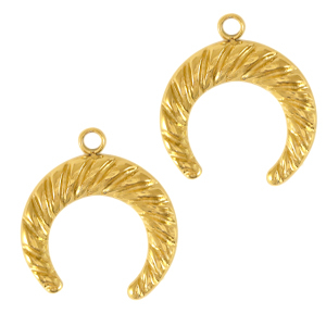 Stainless steel charms moon Gold