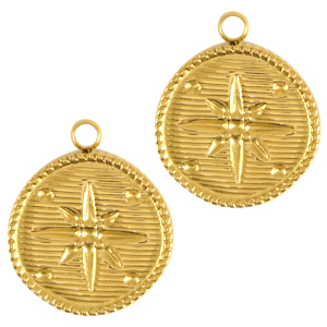 Stainless steel charms star Gold