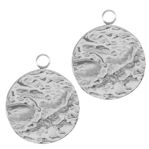 Stainless steel charms 14mm Silver