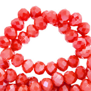 Top faceted beads 4x3mm disc Exotic Red-Pearl Shine Coating