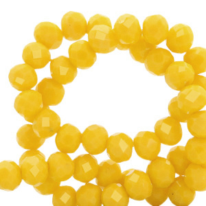 Top faceted beads 4x3mm disc Yellow Flash-Pearl Shine Coating