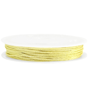 Macram&eacute; bead cord braided 1mm Yellow Gold Metallic