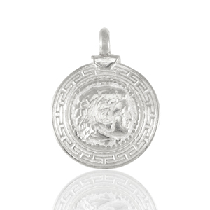 DQ European metal charms Alexander the Great Antique Silver (nickel free)
